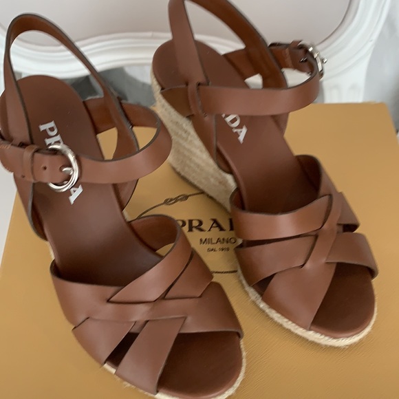 Auth Prada Espadrilles Sandals women’s EU37 US7 - Picture 1 of 7